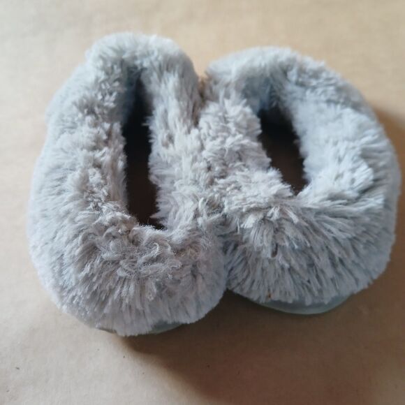 Dluxe By Dearfoams Faux Fur Slippers Ice Blue Sequins Size 7-8 - Picture 5 of 8